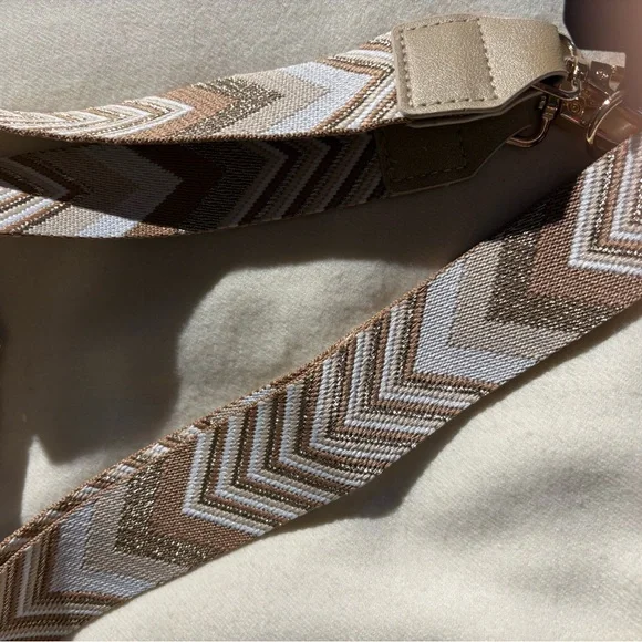 Tan and Brown Chevron Strap with Card Holder - Picture 4 of 7